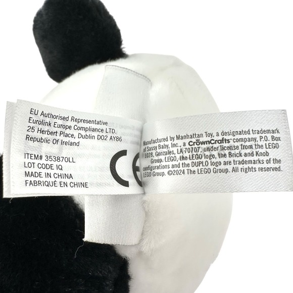 Lego Duplo Panda Bear 7" Inch Plush Stuffed Animal Manhattan‎ Toy Co. Rare - Picture 7 of 8